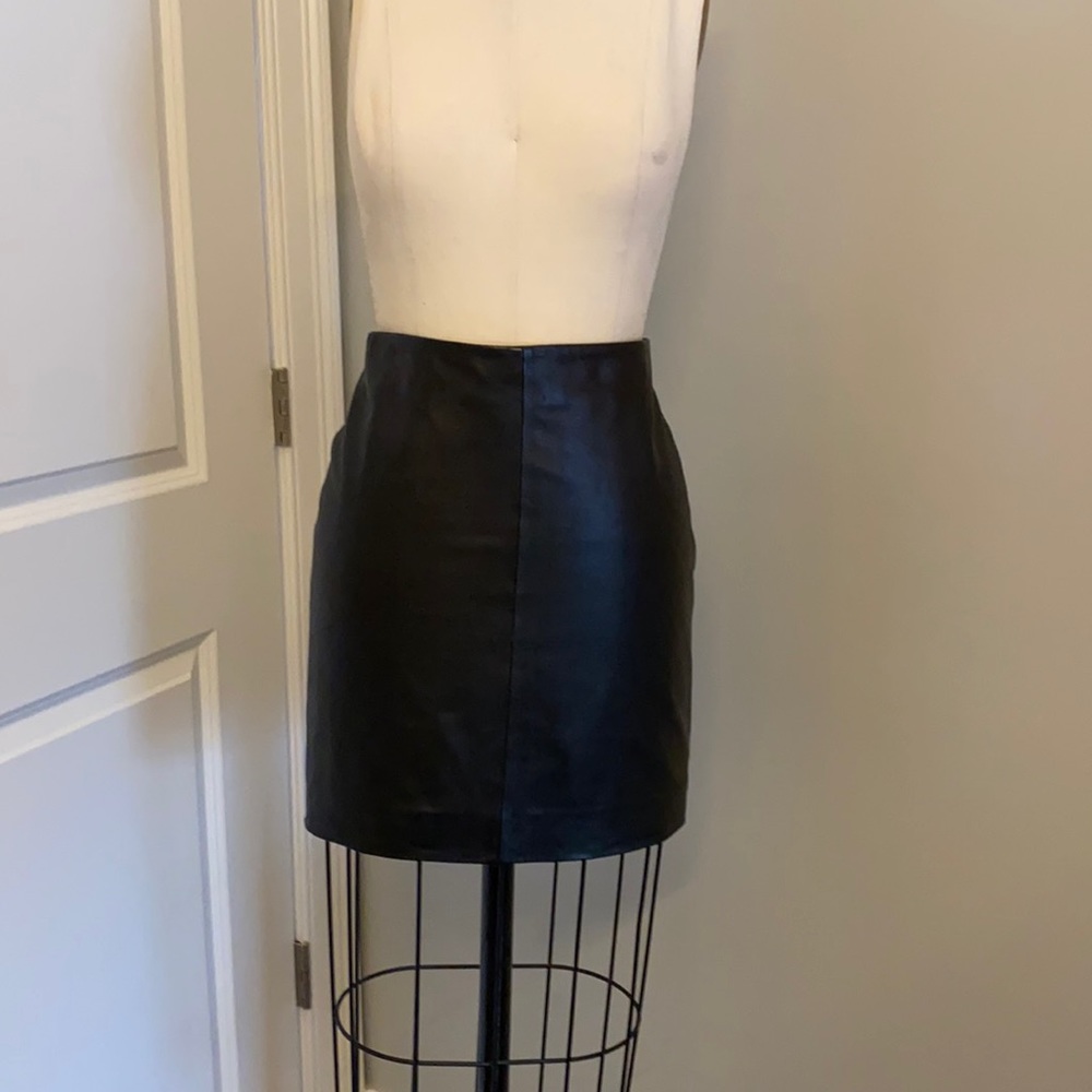 Zara leather black mini skirt in size XS